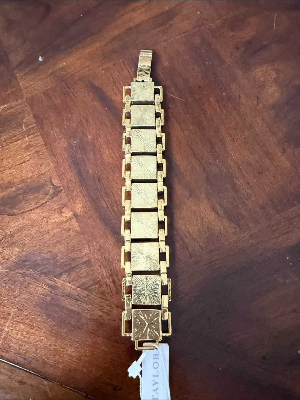 Ann Taylor Gold Toned Link Bracelet with Crystal Accents